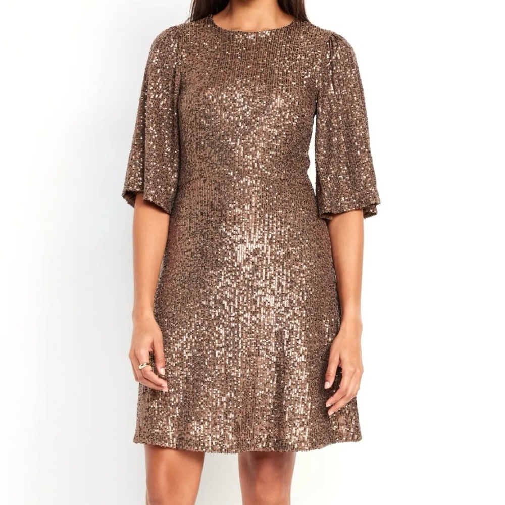 Old Navy Shimmering Bronze Midi Dress